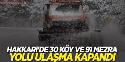 Hakkari'de 30 köy ve 91 mezra yolu ulaşma kapandı