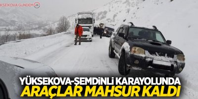 Yüksekova-Şemdinli karayolunda araçlar mahsur kaldı