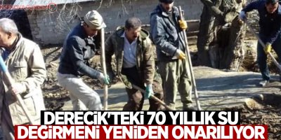 Derecik'teki 70 yıllık su değirmeni yeniden onarılıyor