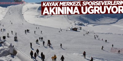 Kayak merkezi, sporseverlerin akınına uğruyor
