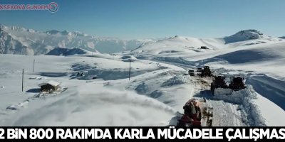 2 bin 800 rakımda karla mücadele çalışması