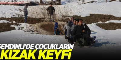 Şemdinli’de çocukların kızak keyfi