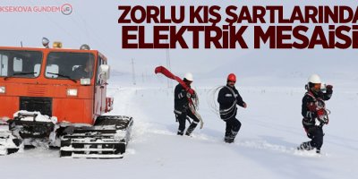 Zorlu kış şartlarında elektrik mesaisi