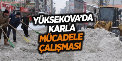 Yüksekova'da karla mücadele çalışması