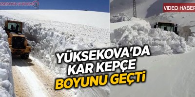 Yüksekova'da Kar Kepçe Boyunu Geçti