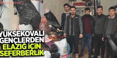 Yüksekovalı gençlerden Elazığ için seferberlik