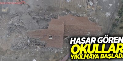 Elazığ'da depremde hasar gören okullar yıkılmaya başladı