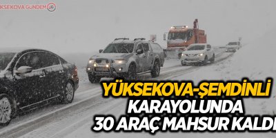 Yüksekova-Şemdinli karayolunda 30 araç mahsur kaldı