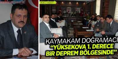 Yüksekova Kaymakamı Doğramacı:'Yüksekova 1. derece bir deprem bölgesinde'