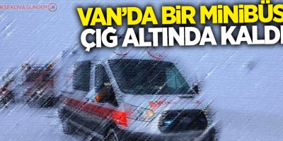 Van-Bahçesaray kara yolunda minibüsün üzerine çığ düştü