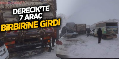 Derecik’te kaza: 7 araç birbirine girdi!
