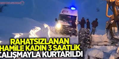 Rahatsızlanan hamile kadın 3 saatlik çalışmayla kurtarıldı