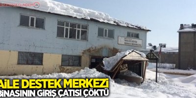 Aile destek merkezi binasının giriş çatısı çöktü