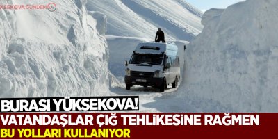 Yüksekliği 6 metreyi geçen kar yığınları arasında yolculuk