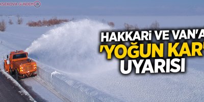 Hakkari ve Van'a 'yoğun kar' uyarısı