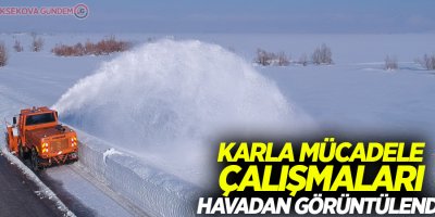 Karla mücadele çalışması drone ile görüntülendi