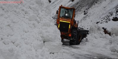 Hakkari-Çukurca karayoluna çığ düştü