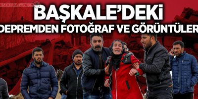 Başkale'deki depremden geriye kalan enkaz yığınları
