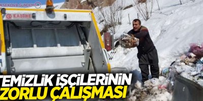Temizlik işçilerinin zorlu çalışması