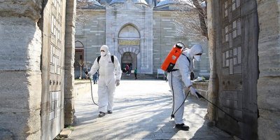 Selimiye Camisi'nde korona virüsü önlemi