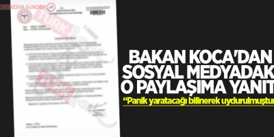 Bakan Koca'dan sosyal medyadaki o paylaşıma yanıt!