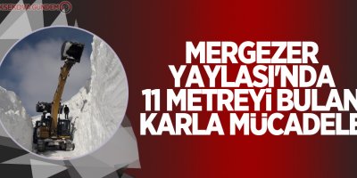 Mergezer Yaylası'nda 11 metreyi bulan karla mücadele