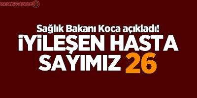 Sağlık Bakanı Koca açıkladı! İyileşen hasta sayımız 26