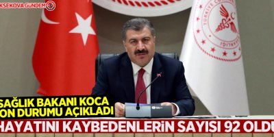 Sağlık Bakanı Koca, koronavirüste son durumu açıkladı