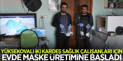 Yüksekovalı iki kardeş sağlık çalışanları için evde maske üretimine başladı