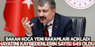 Türkiye'de korona virüsten hayatını kaybedenlerin sayısı 649 oldu