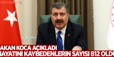 Korona virüsünden ölenlerin sayısı 812'ye yükseldi