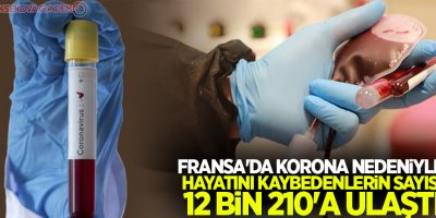 Fransa'da korona nedeniyle ölü sayısı 12 bin 210'a ulaştı