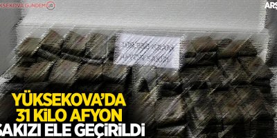 Yüksekova'da 31 kilo afyon sakızı ele geçirildi