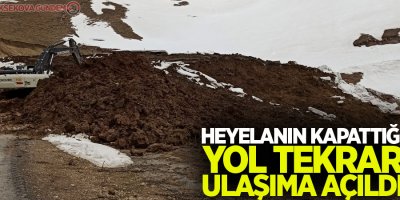 Heyelanın kapattığı yol tekrar ulaşıma açıldı