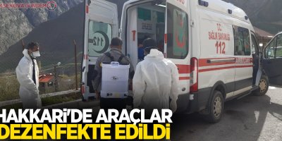 Hakkari'de araçlar dezenfekte edildi