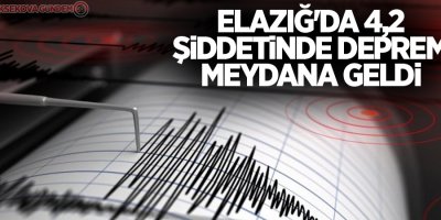 Elazığ'da 4,2 büyüklüğünde deprem!
