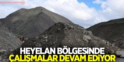 Heyelan bölgesinde çalışmalar devam ediyor
