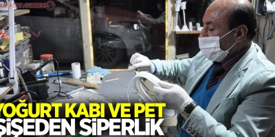 Yoğurt kabı ve pet şişeden siperlik