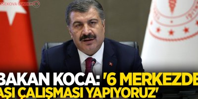 Sağlık Bakanı Koca: '6 merkezde Covid-19 aşı çalışması yapıyoruz'