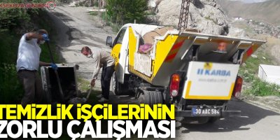 Temizlik işçilerinin zorlu çalışması