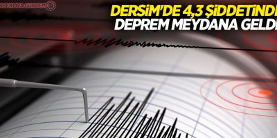 Dersim'de 4,3 büyüklüğünde deprem