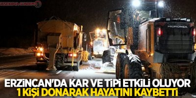 Erzincan'da kar ve tipi etkili oluyor, 1 kişi donarak öldü