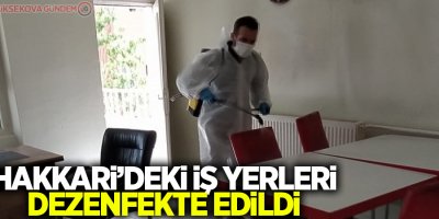 Hakkari’deki iş yerleri dezenfekte edildi