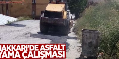 Hakkari’de asfalt yama çalışması