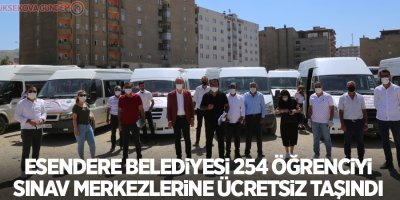 Esendere Belediyesi 254 öğrenciyi sınav merkezlerine ücretsiz taşıdı