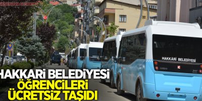 Hakkari belediyesi öğrencileri ücretsiz taşıdı