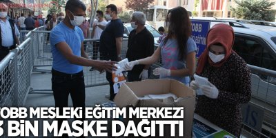 TOBB Mesleki Eğitim Merkezi 3 bin maske dağıttı