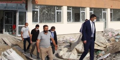 Müdür Canlı yapımı devam eden okul inşaatlarını inceledi