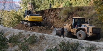 Dağlıca bölgesinde yol yapım ve onarım çalışması