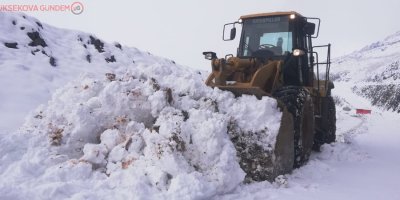 Şemdinli’de karla mücadele çalışması